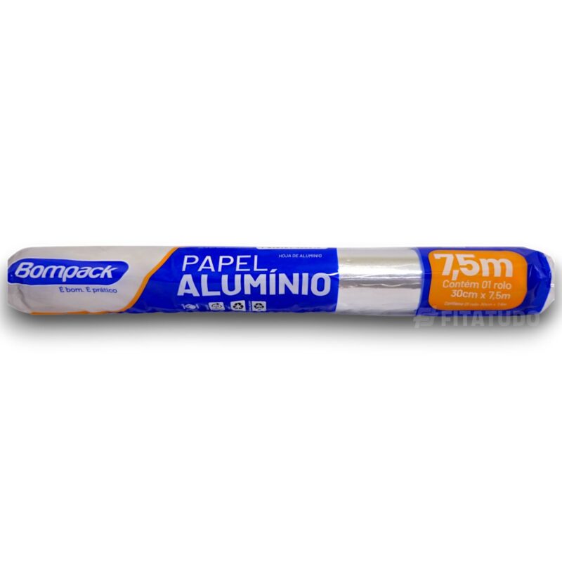 Papel Alumínio Bompack 30cm ou 45cm x 7,5m