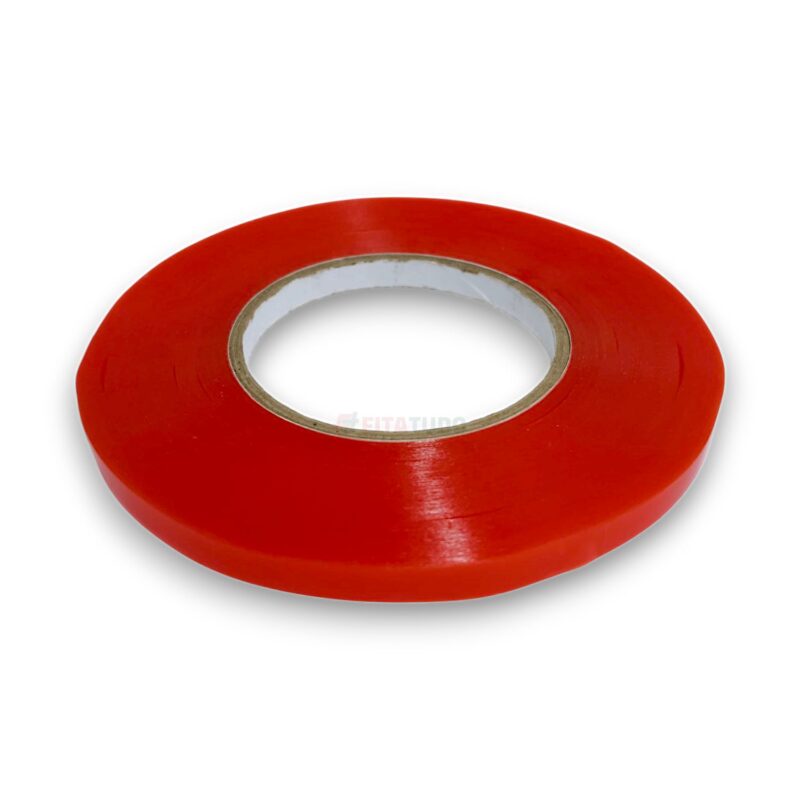 Fita Dupla Face Poliéster Liner Vermelha 9mm x 50m