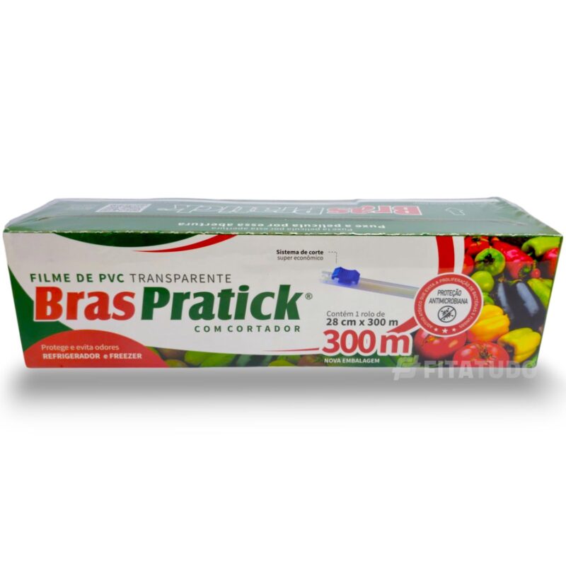 Filme PVC Alimentar Braspratick com Cortador - 28cm ou 38cm x 300