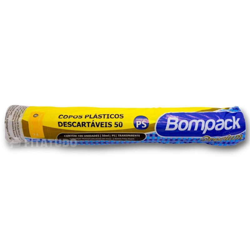 Copo Descartável Bompack - 50ml ou 180ml - com 100 Unidades