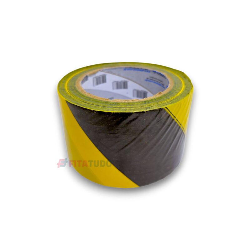 Fita de Sinalização Zebrada - 70mm x 200m