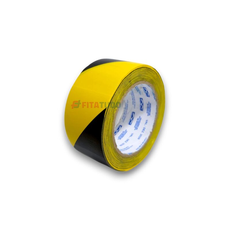 Fita de Demarcação de Solo - Branca e Preta ou Amarela e Preta - 48mm x 30m