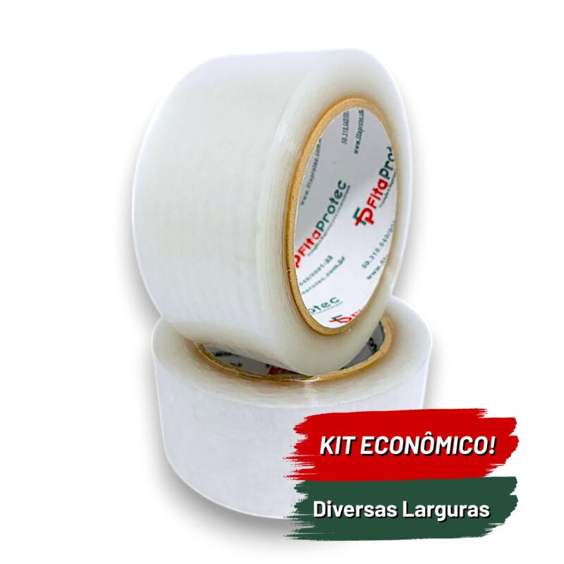 Kit Fita Adesiva Acrílica Transparente - 36mm a 72mm - 45 Micras
